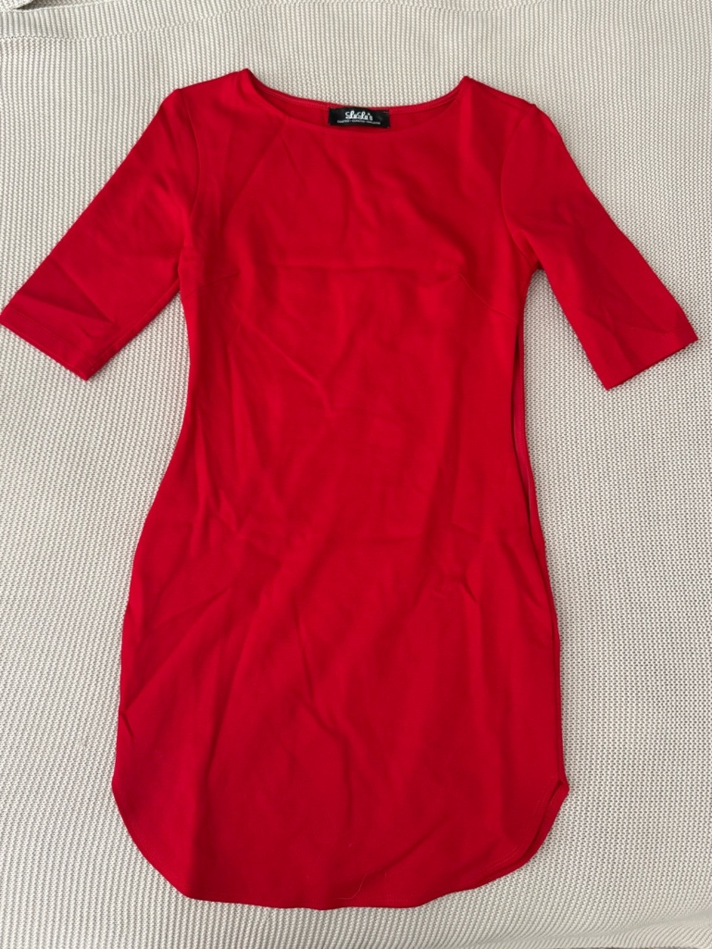 Lulu's Red Midi Dress with Half Sleeves